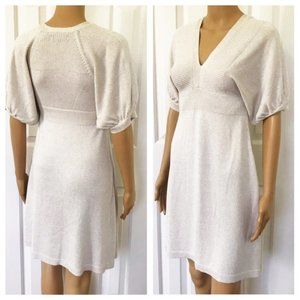 Express Bubble Sleeve A Line V neck Mini Dress S